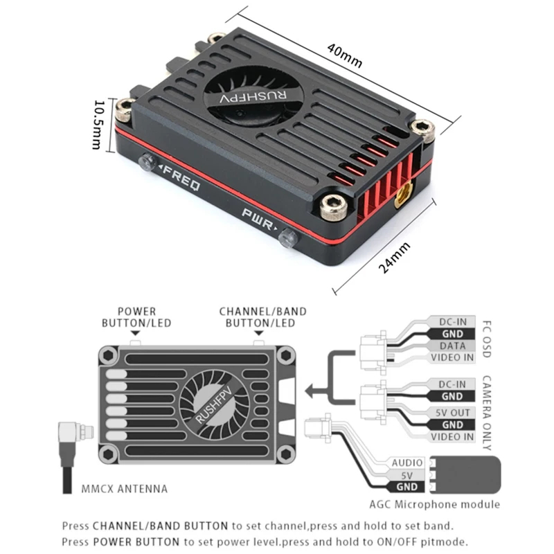 RUSH MAX SOLO 5.8 جيجا هرتز 2. - مراجعة Rushfpv Rush Max Solo 5.8G 2.5W Vtx وسعره